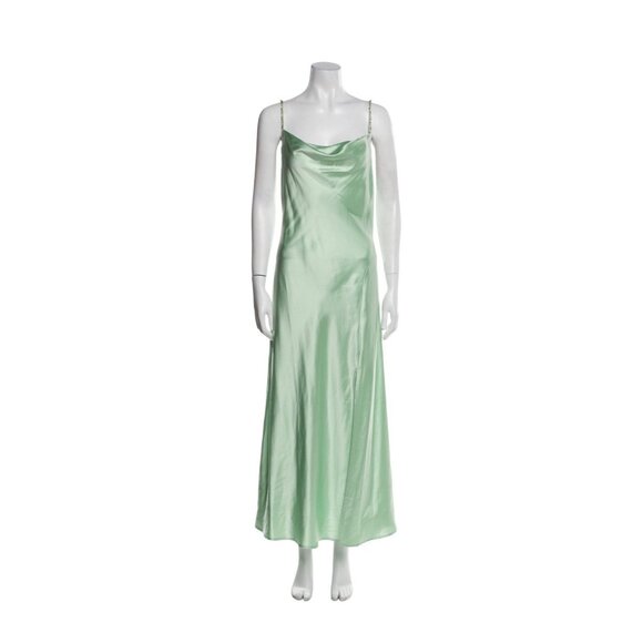 Jason Wu New Authentic Solid Mint Green Tank Satin Formal Long Slip Gown Dress - Picture 1 of 10